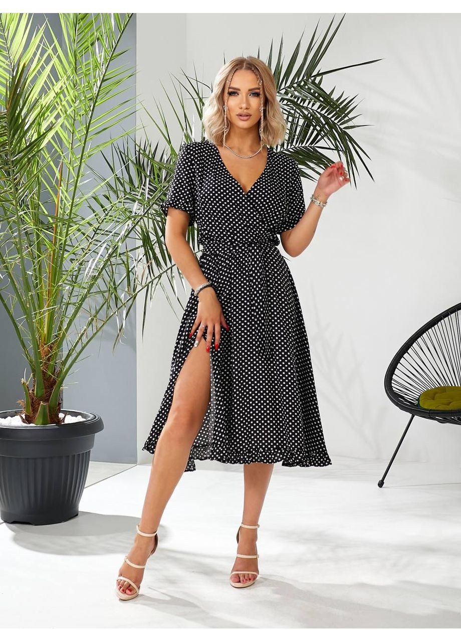 Чорна святковий сукня Vione в горошок