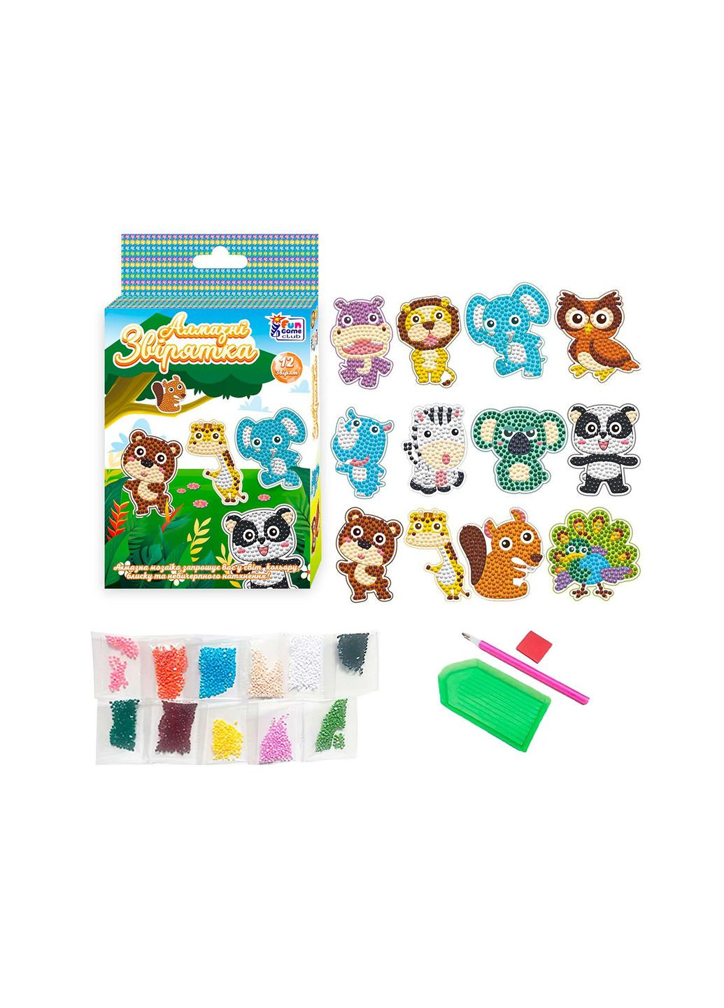 Алмазні стікери "Звірятка" колір різнокольоровий ЦБ-00250440 Fun Game (295273230)
