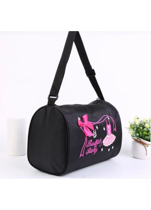 Cумка-боченок черная детская для танцев, гимнастики и спорта 26x23x15 No Brand (361147695)