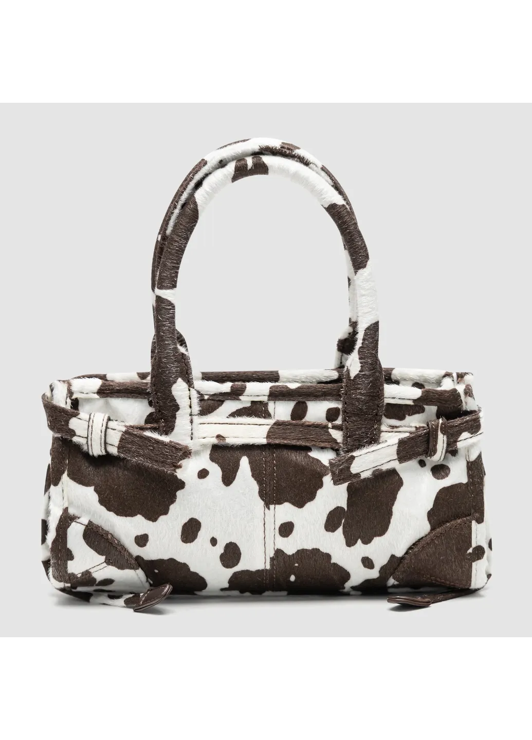 Женская сумка Bonnie Mini Printed Leather Handbag White/Dark Brown No Brand (408691896)