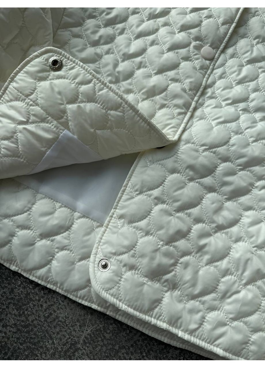 Молочная зимняя 💕 куртка "серденька" из плащевки лаке – легкость, тепло и нежность 💕ознакомьтесь с размерной сеткой DK/DL Мода без кордонів