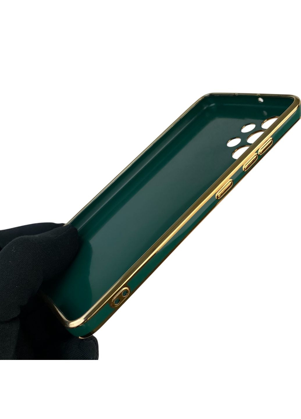 Чехол для Galaxy A32 4G SM-A325F с кольцом-подставкой с золотой окантовкой самсунг а32 темно-зелёный gs1 Samsung (366390180)