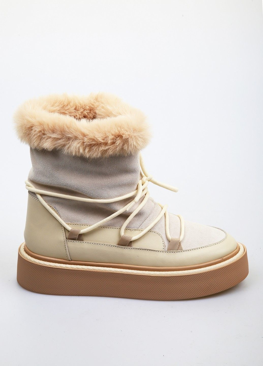 Бежевые зимние полусапоги Maxmillien