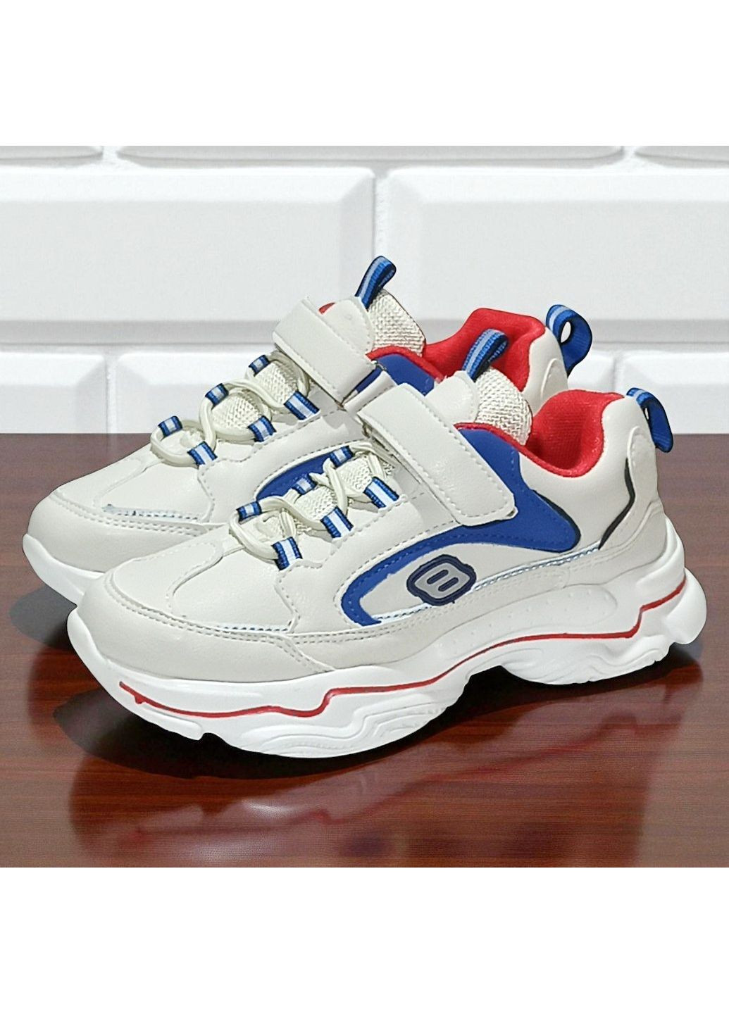 Білі Осінні ортопедичні кросівки на липучці для хлопчика клібі Clibee