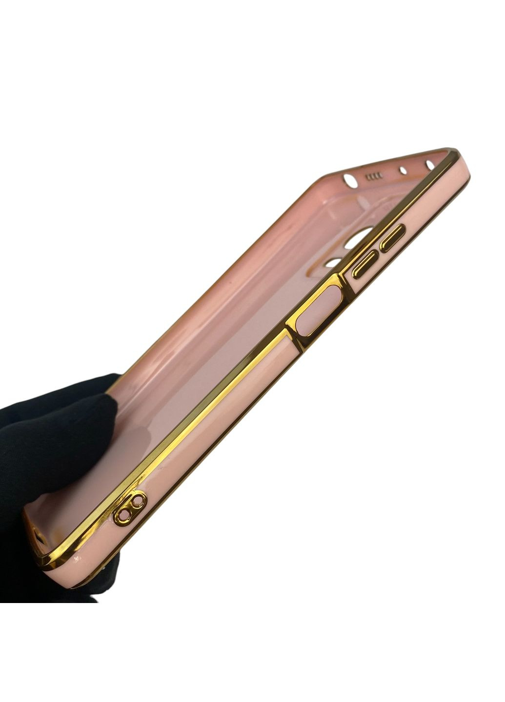 Чохол для Redmi Note 12 Pro Plus 5G з кільцем-підставкою із золотою окантовкою на сяомі редмі нот 12 про плюс пудровий gs1 Xiaomi (366232449)