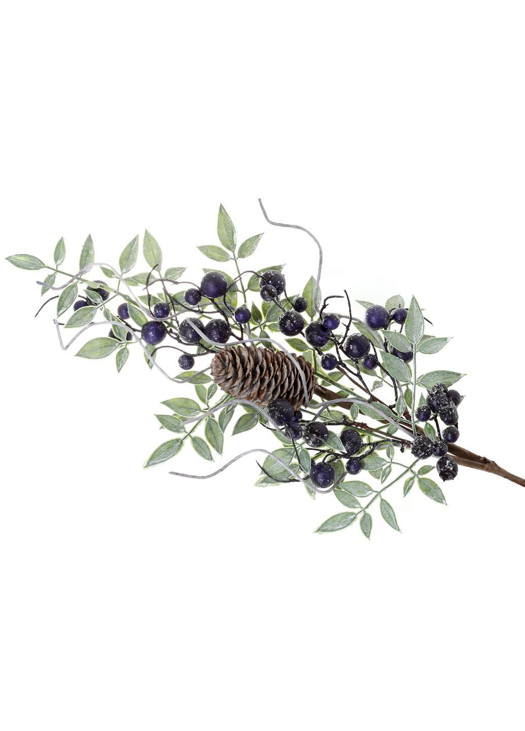 Декоративна гілка з листя з ягодами лохини, 64см Home Decor (369003471)