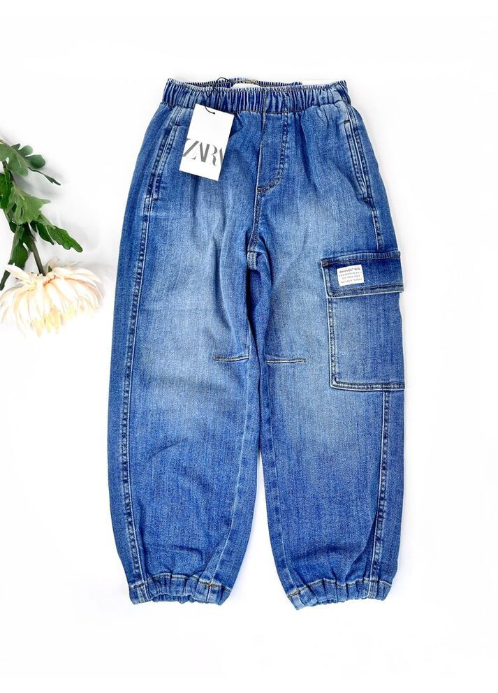 Джинси jogger cargo 122 см синій артикул Л1139 Zara (352539005)