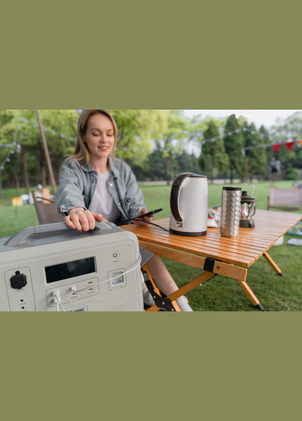 Портативна зарядна станція GK-1200 (1200 Вт, LiFePo4) електростанція (41252) Genki (303209191)