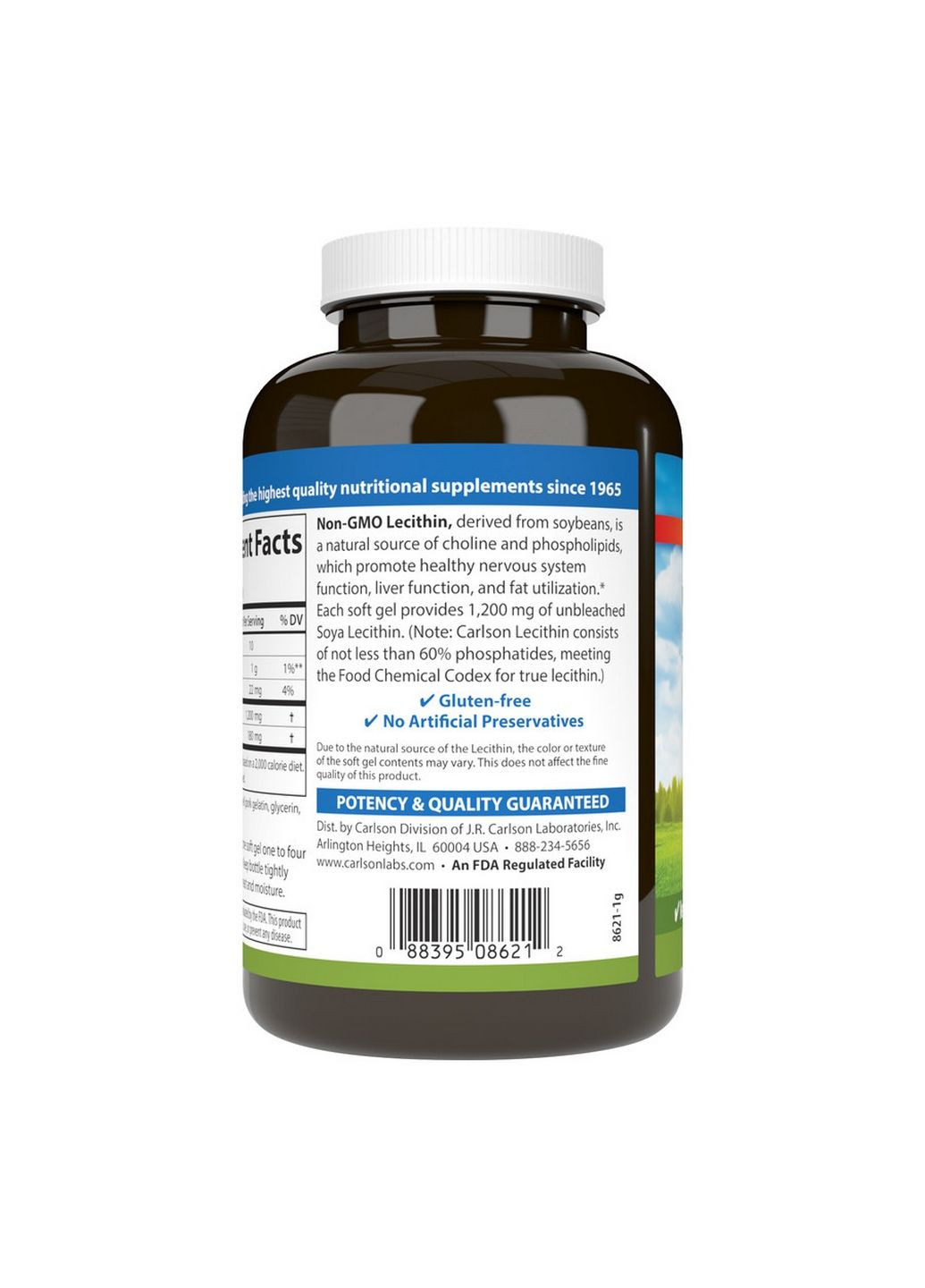 Натуральная добавка Lecithin 1200 mg, 100 капсул Carlson Labs (293343245)