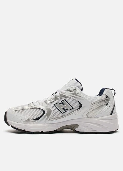 Светло-серые демисезонные мужские кроссовки New Balance 530 White Silver Navy MR530SG Нью Беланс 530