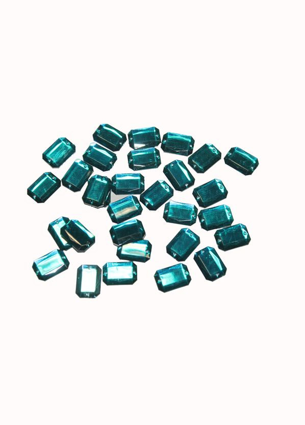 Камені пришивні Восьмикутник 13х18мм/30шт Бірюзовий FROM FACTORY EYA (339105133)