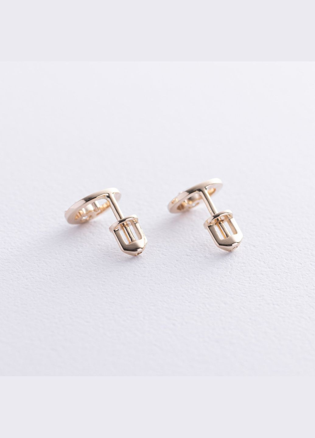 Серьги - пусеты Круговорот с фианитами (желтое золото) с08727 Oniks (264825669)