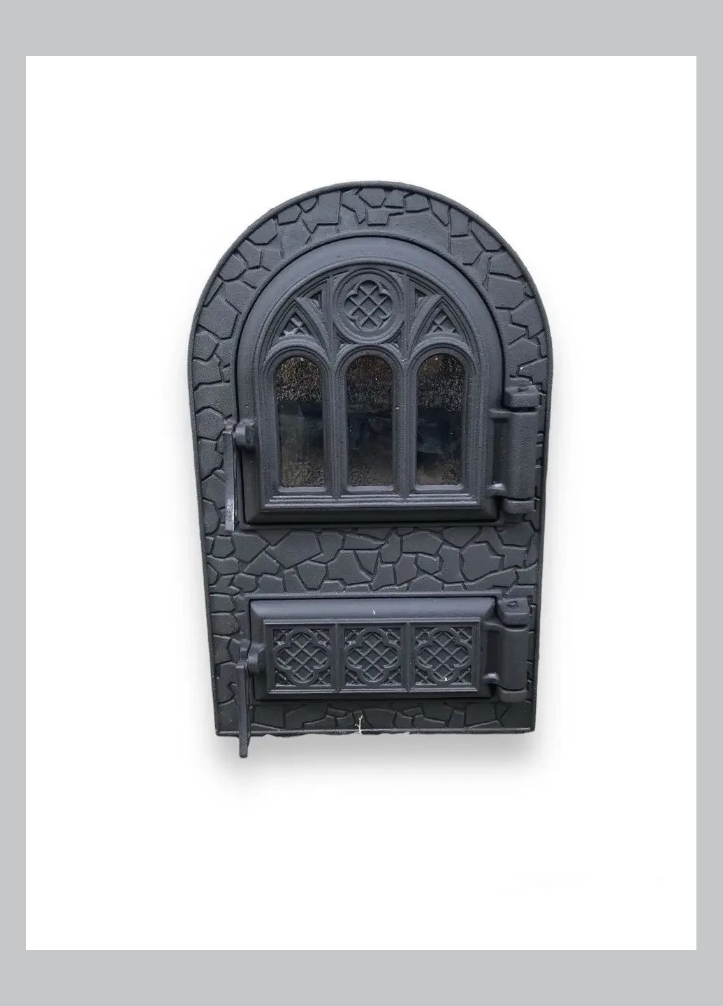 Дверца жаркая, для барбекю "Черная арка" 535х330 мм со стеклом. Дверцы для кухни Булат (361377294)