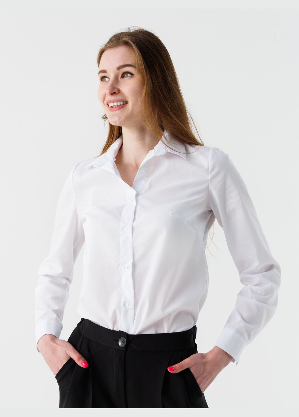 Белая повседневный рубашка No Brand