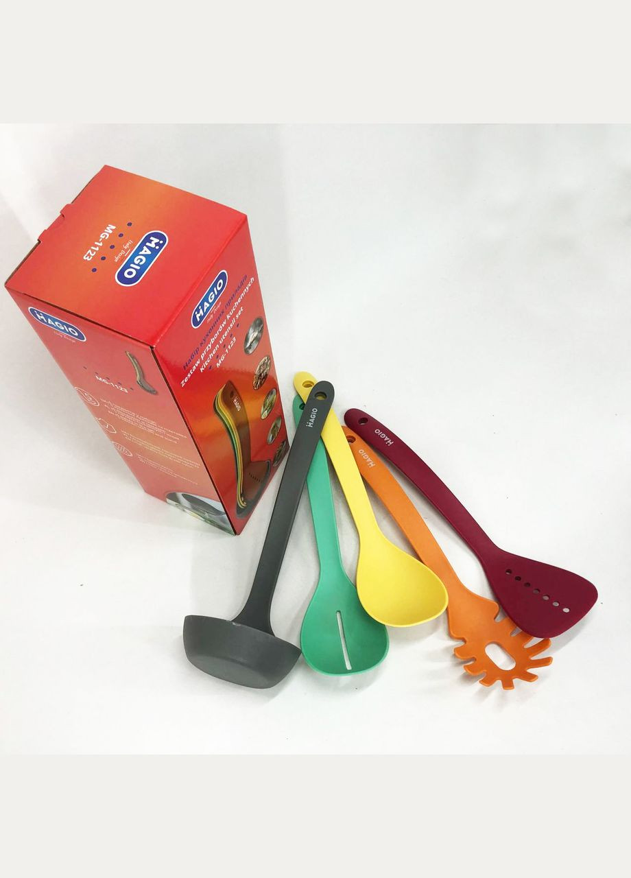 Кухонный набор лопаток силиконовый MG-1123, Кухонные аксессуары силикон, RE-322 Кухонный инвентарь Magio (349511927)