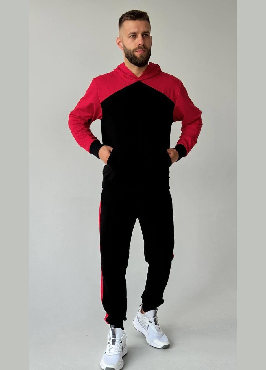 Чоловічий спортивний костюм з червоними вставками No Brand (367982231)