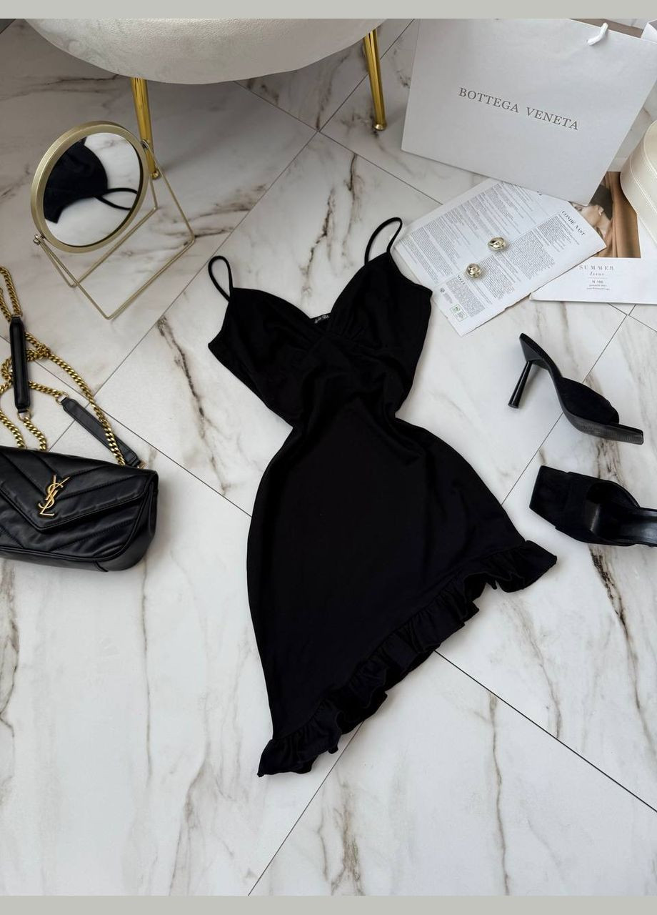 Чорна повсякденний сукня жіноча Гермес однотонна