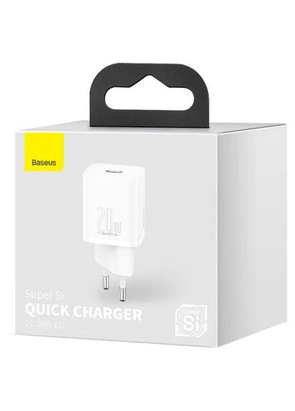 Зарядний пристрій (CCSUP-B02) Baseus Super Si Quick Charger 1C 20W EU White (370017106)