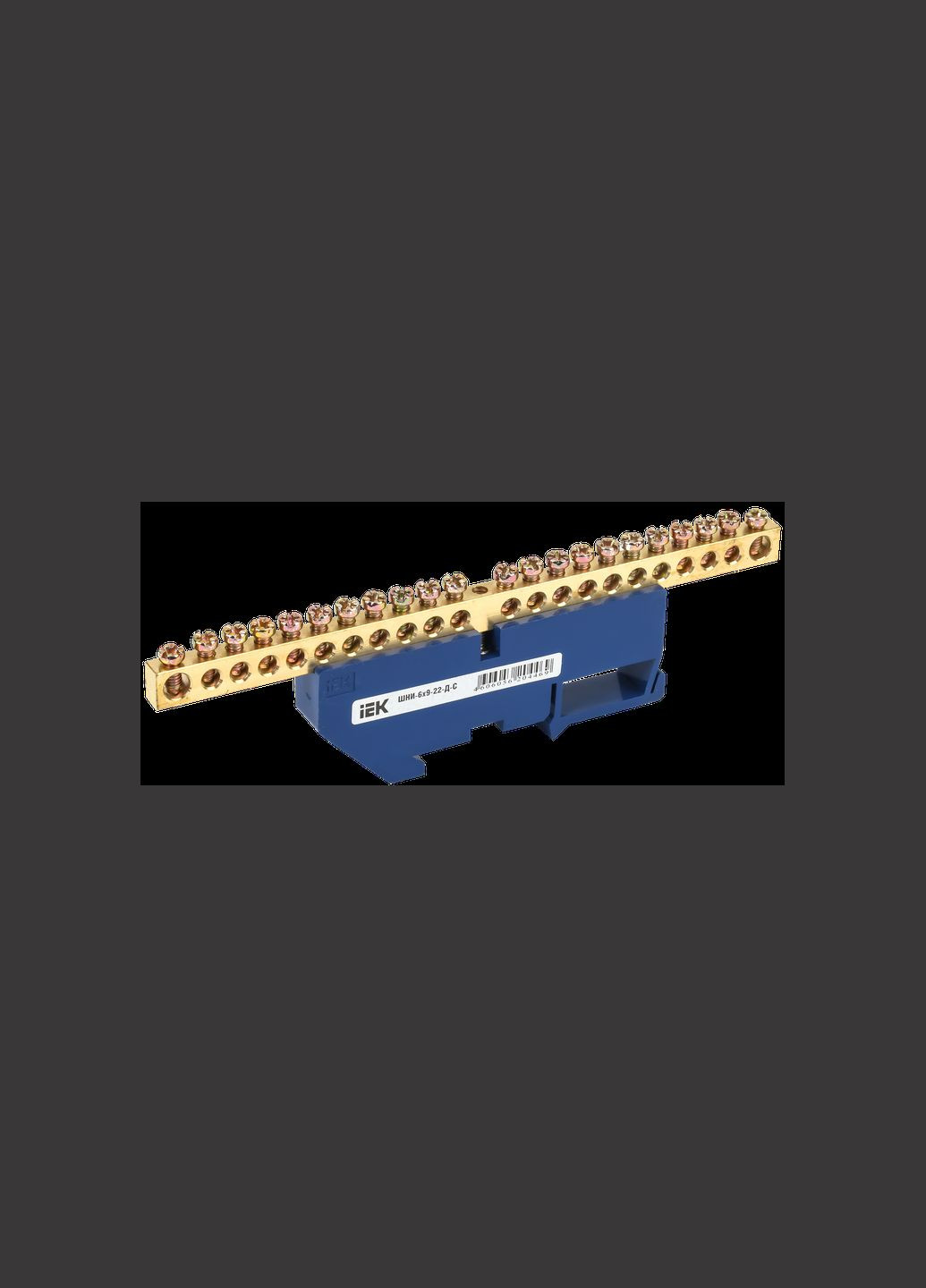 Шина нулевая 22 отверстий 6х9мм медь с изолятором на DIN-рейку [YNN10-69-22D-K07] ШНИ-6х9-22-Д-C UEC (344540914)