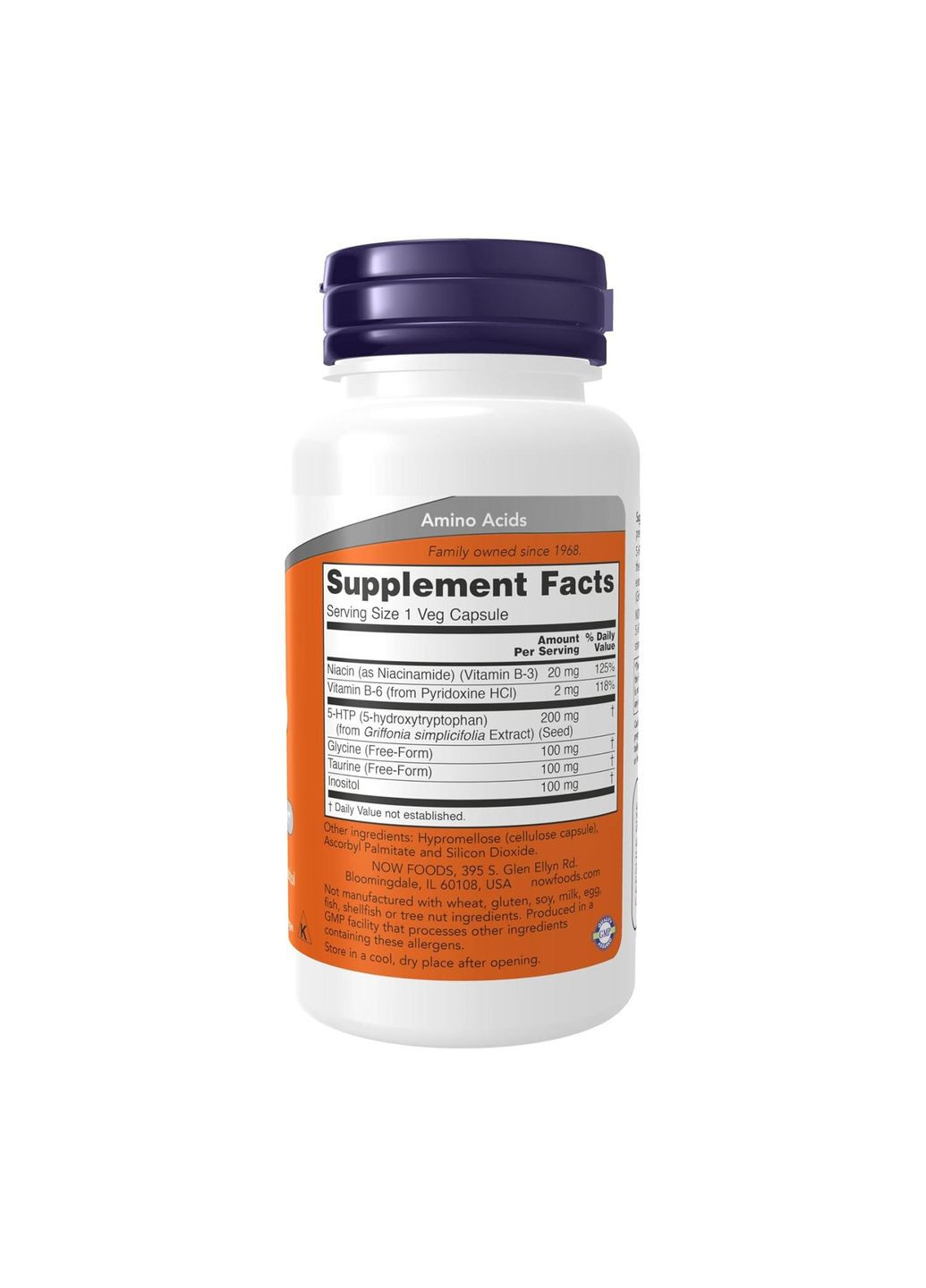 5-HTP 5-гидрокситриптофан 200 мг 60 капсул Now Foods (346086624)