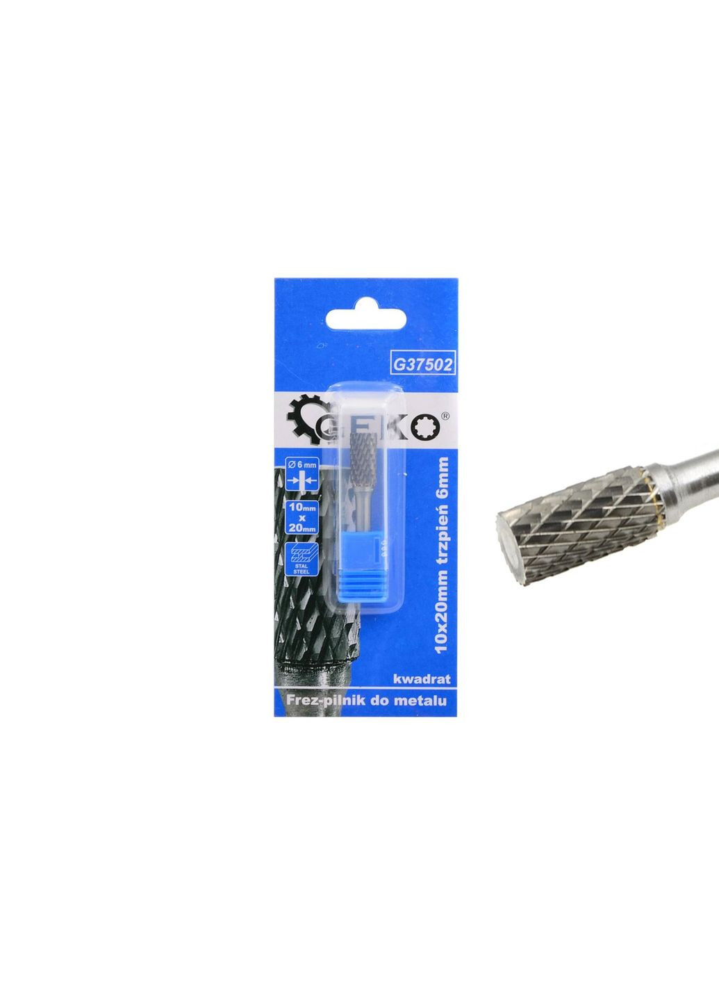 Фреза по металу " " карбідо-вольфрамова циліндричної форми 10 х 20мм (цанга 6мм) Geko (313400030)