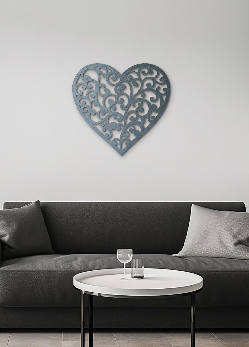 Декоративне панно з дерева, інтер'єрна картина на стіну "Любляче серце", оригінальний подарунок 70х75 см Woodyard (292112993)