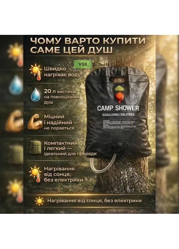 Маленький переносний душ, Кемпінг душ, Мобільний душ, Душ похідний для мотоподорожей, SPD DACIA (395980262)