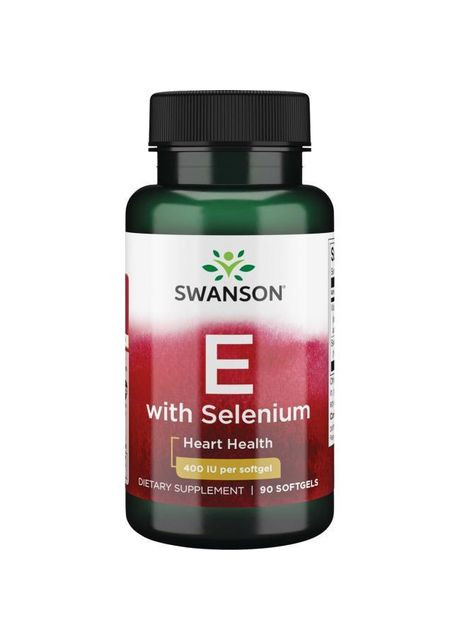 Витамин Е и Селен, антиоксидант, Vitamin E & Selenium, 90 капсул Swanson (366733907)