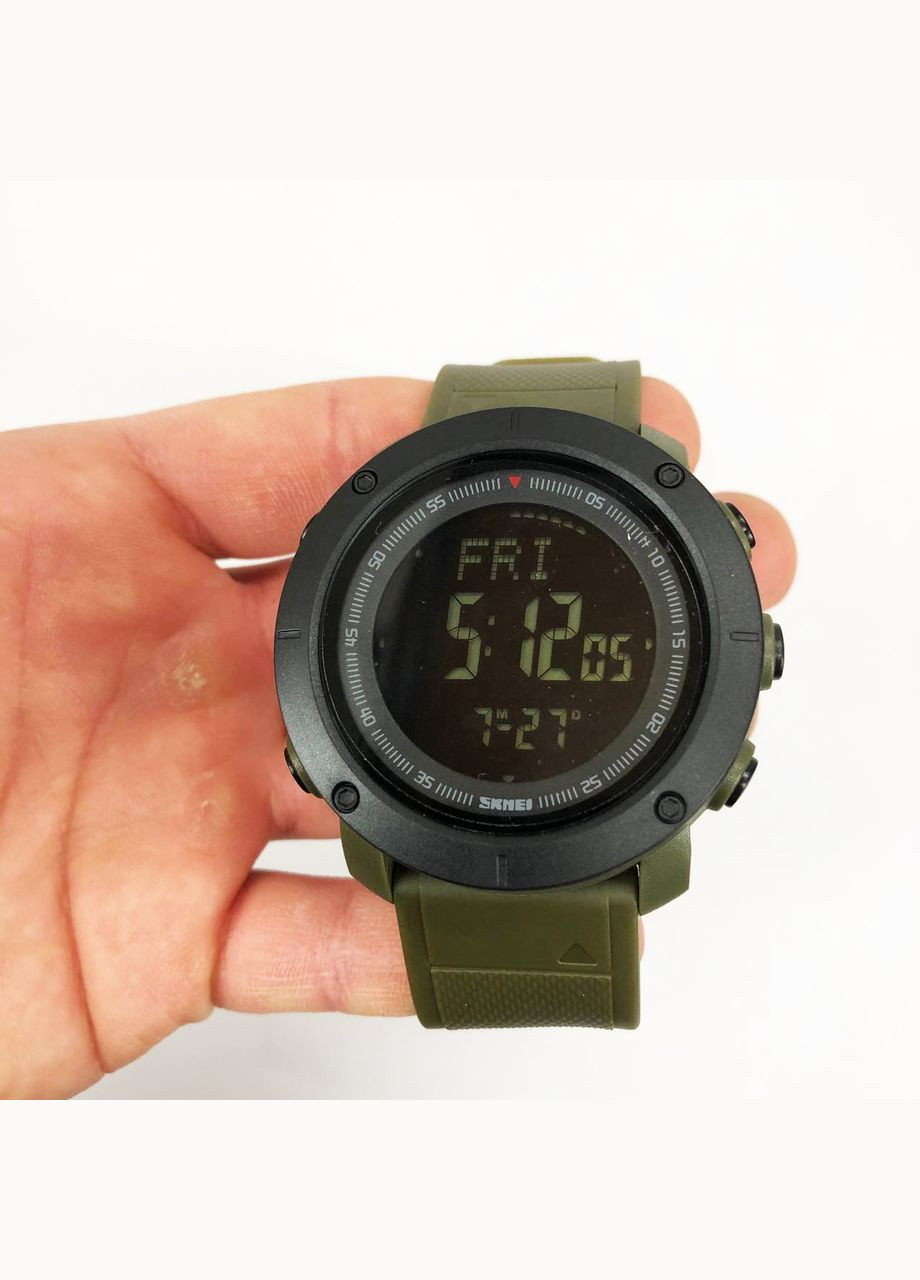 Часы наручные мужские 2095AG, часы тактические противоударные, армейские часы. Цвет: зеленый Skmei (364664488)