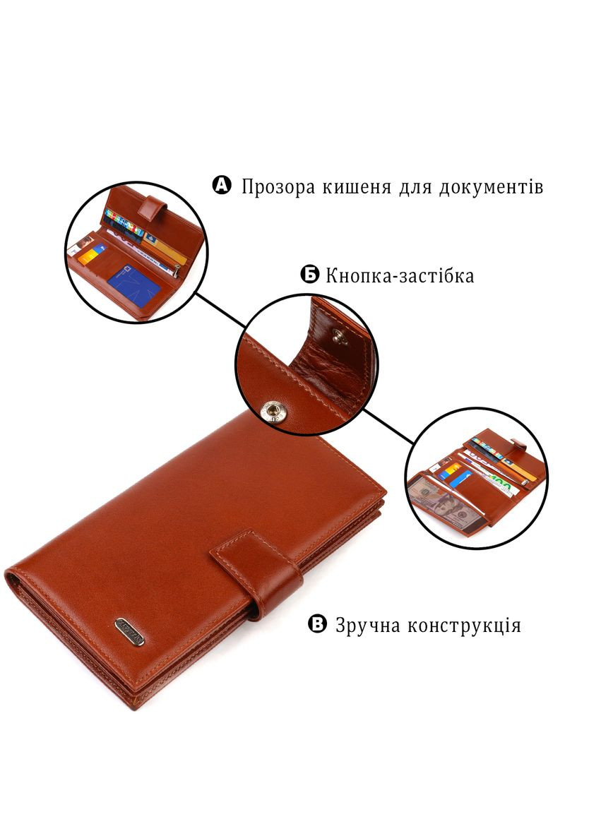 Практичне вертикальне чоловіче портмоне з натуральної гладкої шкіри 21721 Коричневе Canpellini (331907022)