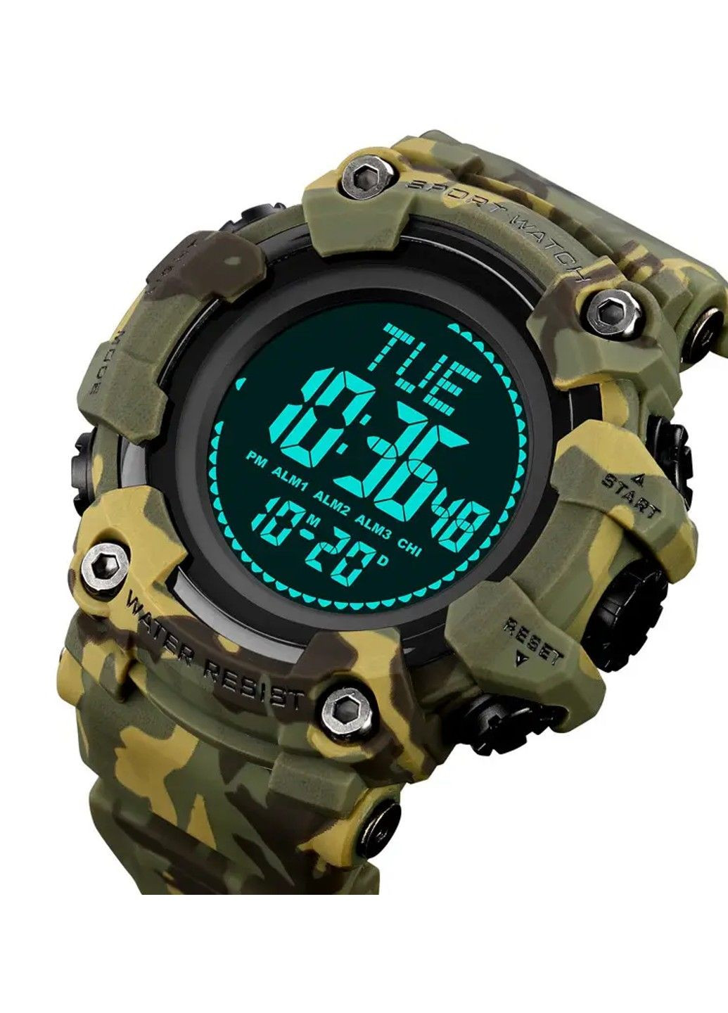 Чоловічий спортивний годинник 2037 з компасом (Камуфляж) Skmei (314483876)