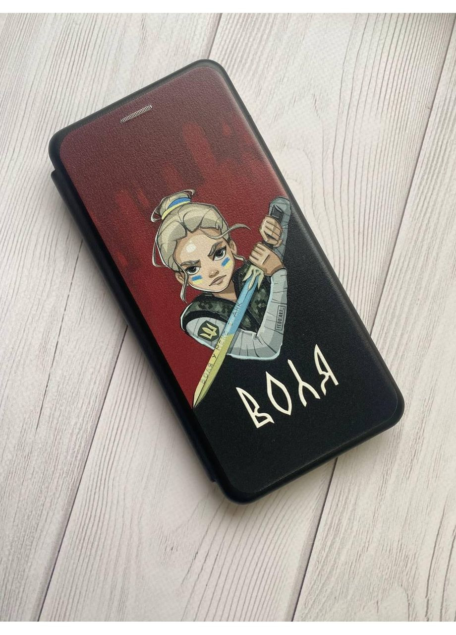 Чохол-книжка з малюнком для Samsung Galaxy S21 FE Чорний:: Українська захисниця (патріотичний принт 171) Creative (360657100)