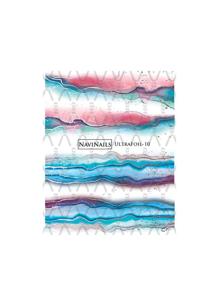 Наклейка для ногтей UF-10 серебро NaviNails (357212329)