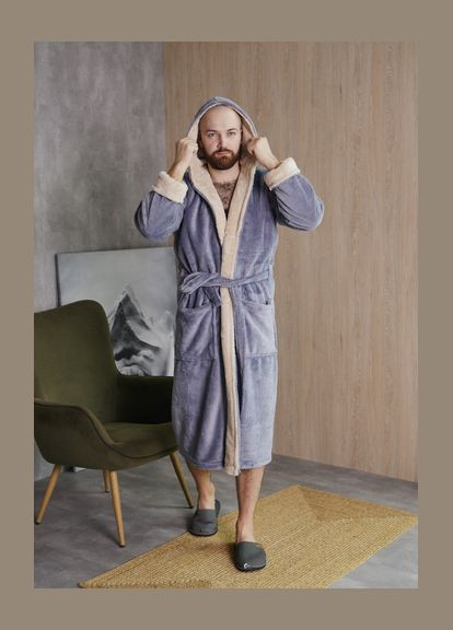 Халат махровий чоловічий довгий, теплий No Brand халат (301423623)