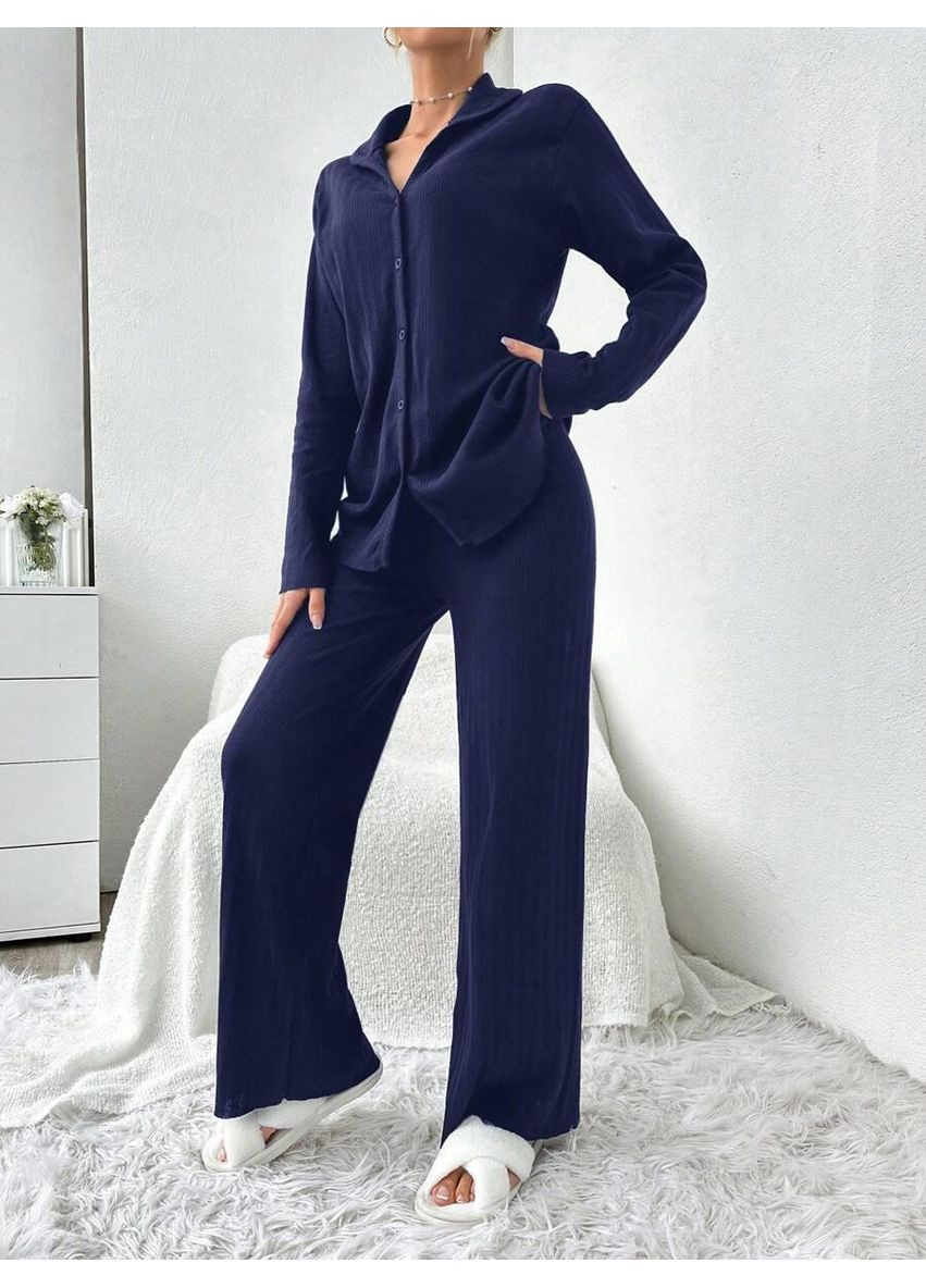 Темно-синяя всесезон пижама SHEIN