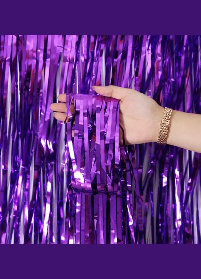 Фото зона дождик новогодний 2 м на 1 м фиолетовый Jannet Дощик (316355334)