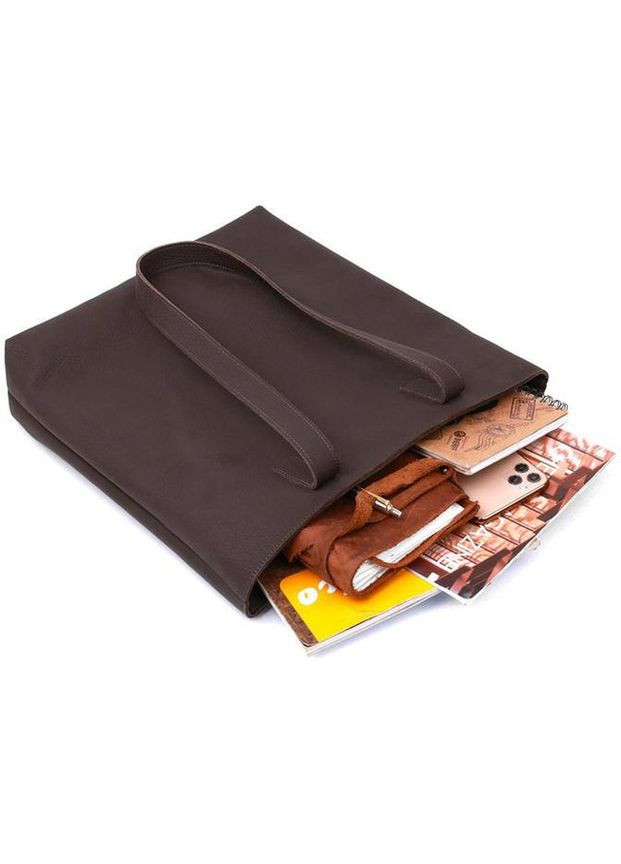 Сумка шоппер женская из натуральной кожи на плечо большая Коричневый 39250 Shvigel (353302628)