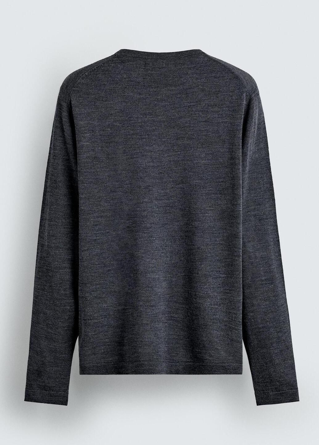 Темно-серый демисезонный лонгслив Zara однотонный