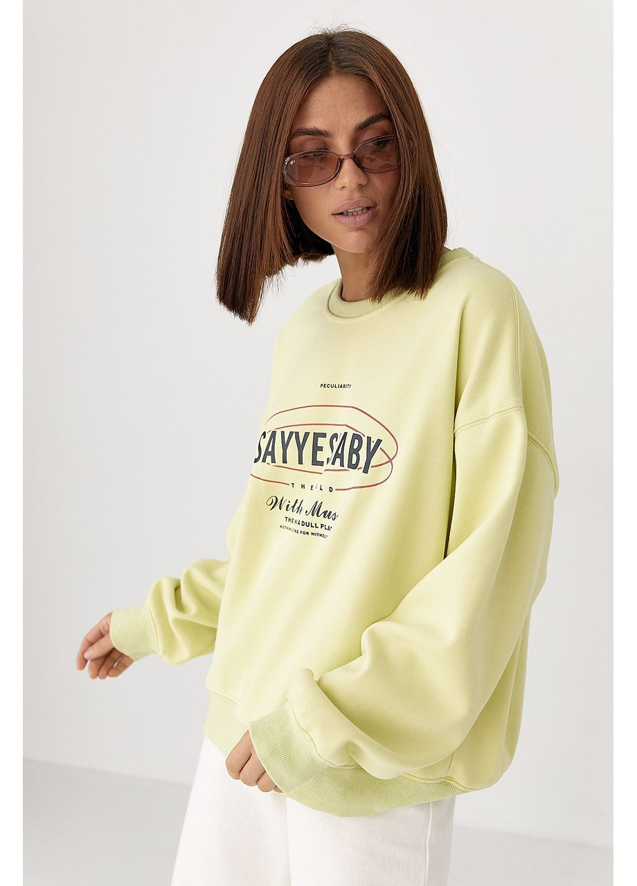 Лайм теплый спортивный свитшот с начесом Lurex (353036844)