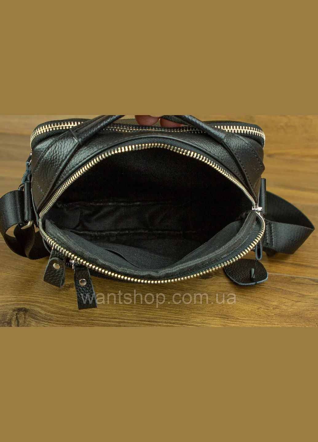 Мужская черная сумка-барсетка из натуральной кожи Tiding Bag 78-5367 No Brand (335039727)