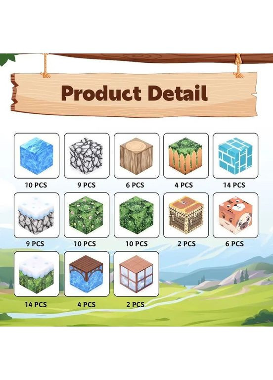 Магнітний конструктор Майнкрафт 100 кубиків Казковий будинок Minecraft (365246971)