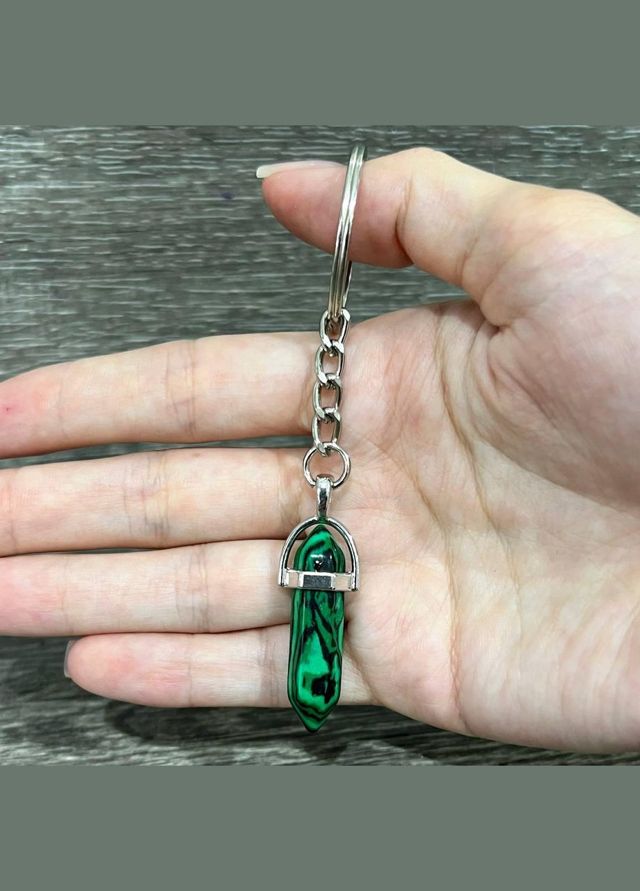 Підвіска з натуральним каменем Малахіт - кулон у вигляді кристала шестигранника на шнурку в подарунковій коробочці Atak (326807756)