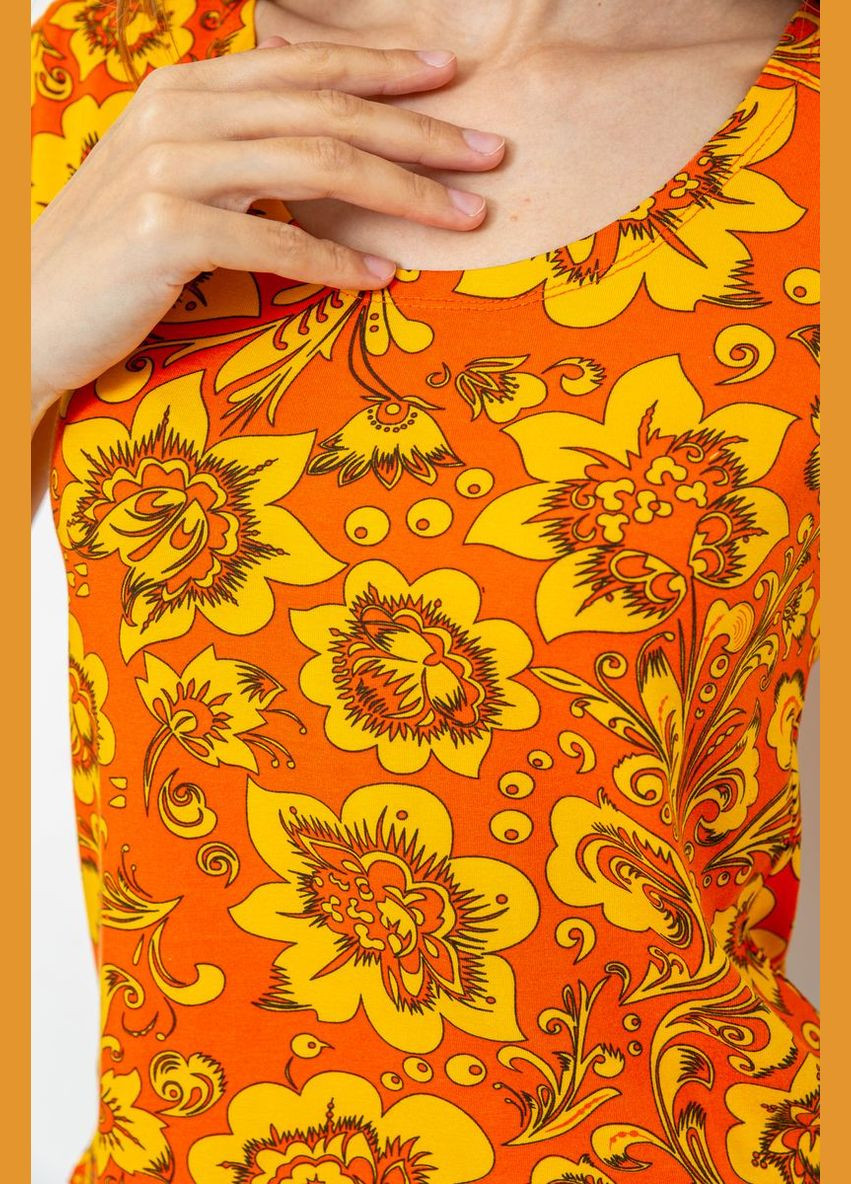 Оранжевая футболка женская разноцветная Ager 186R124