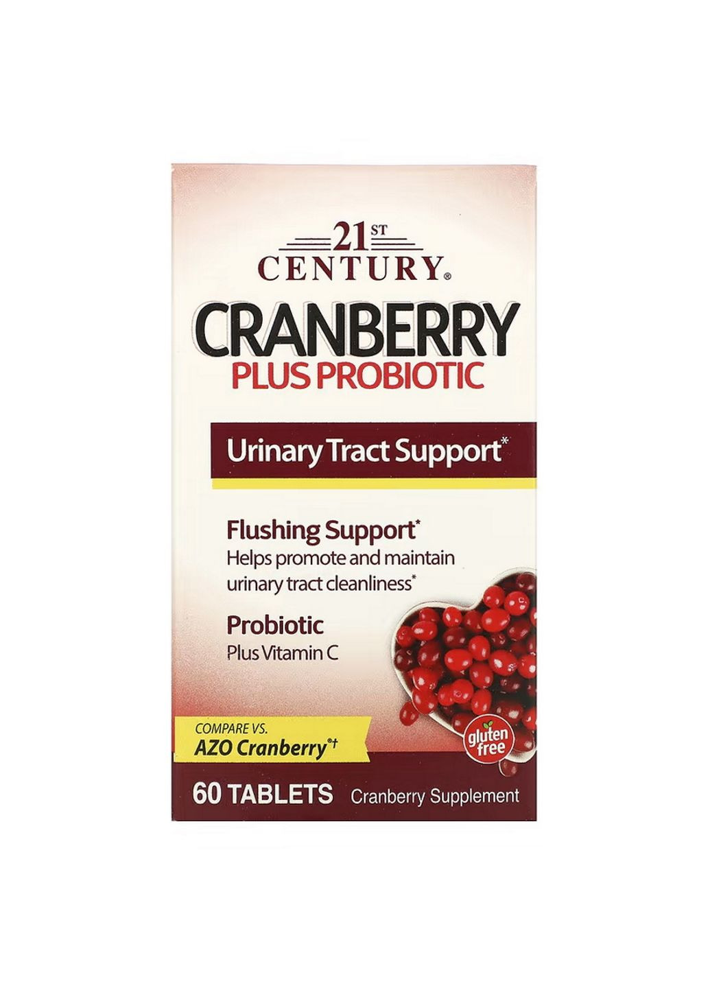 Натуральная добавка Cranberry Plus Probiotic, 60 таблеток 21st Century (293482377)