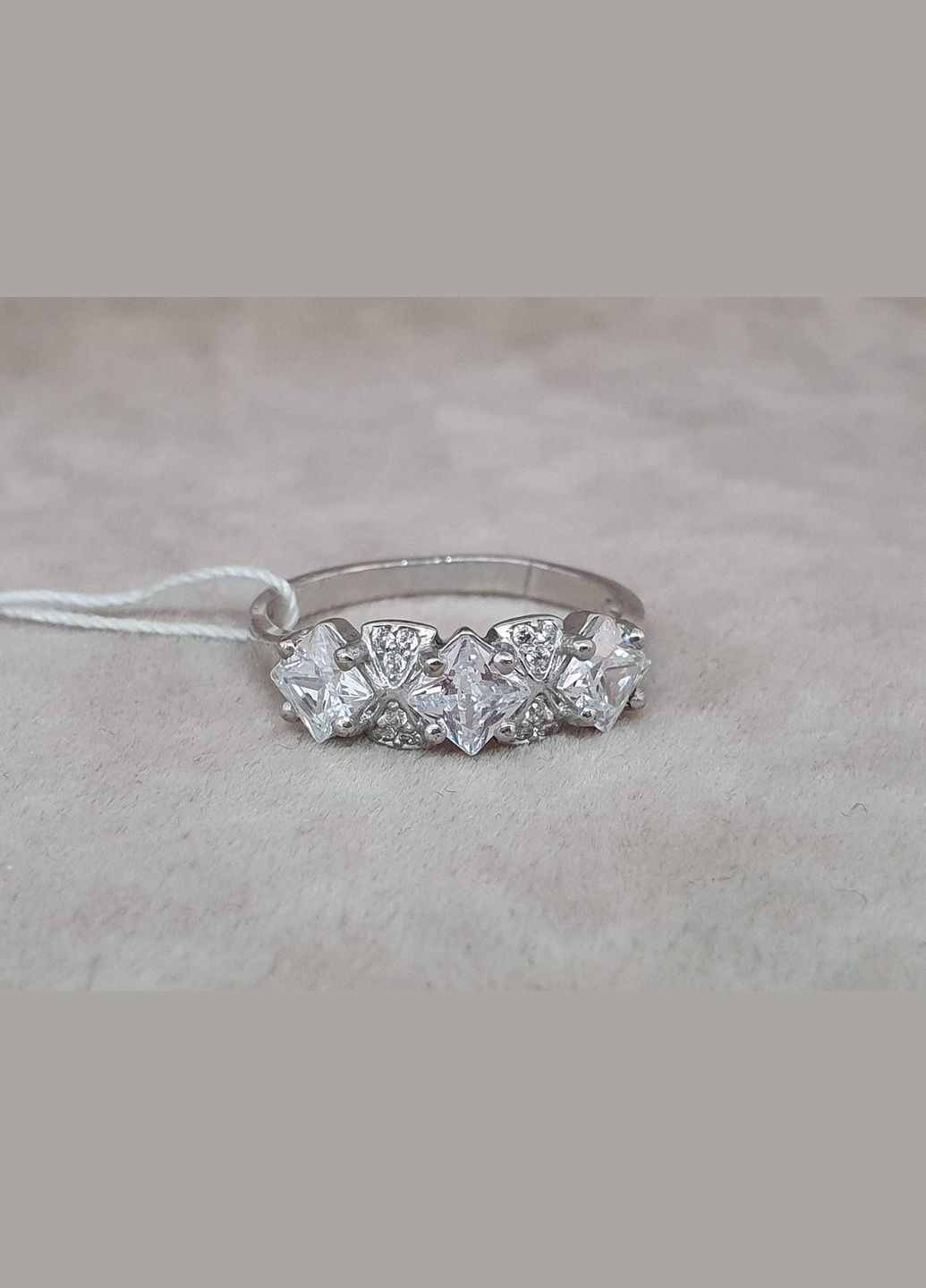 Срібне кільце Німфея з фіанітами. 1404/1Р-CZ AGNI (327416523)