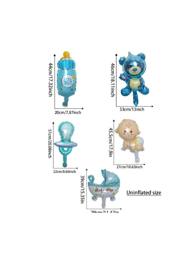 Кулі на виписку хлопчика 5 штук різнобарвний Jannet кулька (336904528)