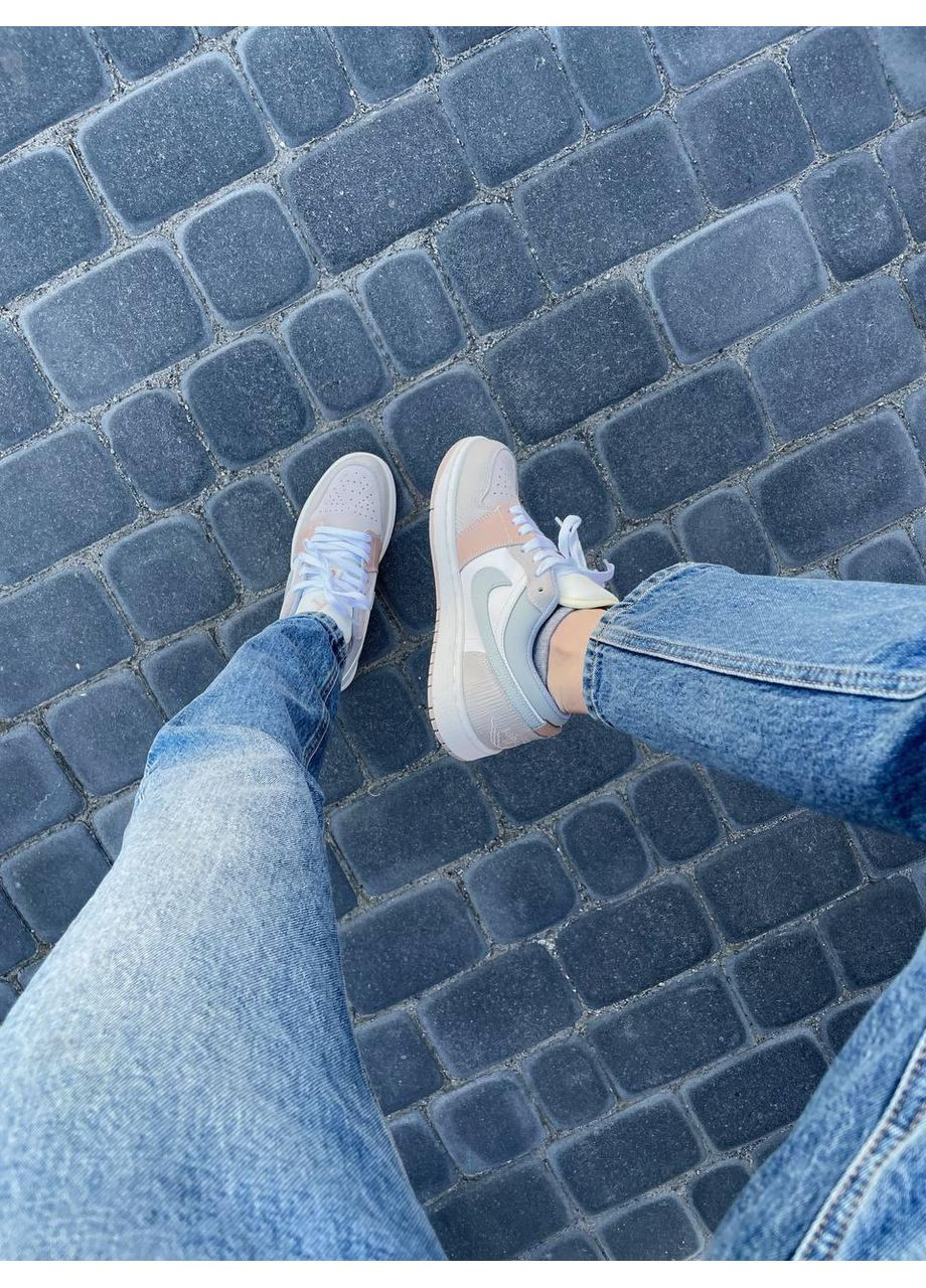 КРОССОВКИ ЖЕНСКИЕ NIKE AIR JORDAN 1 LOW BEIGE GREY НАЙК АИР ДЖОРДАН No Brand серые демисезоны (368862382)