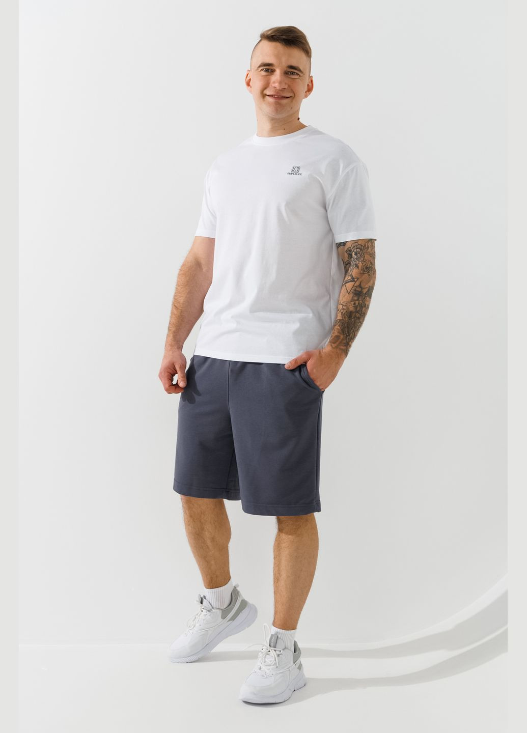 Шорты однотонные мужские 236 Серый shop (2000991045651) No Brand Шорти трикотажні (330143986)