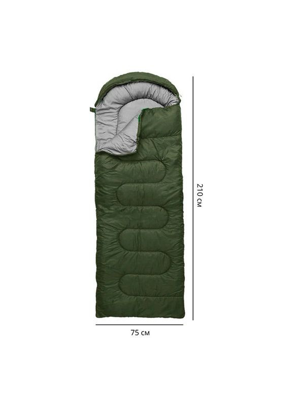 Спальный мешок для туризма 0021 Green 210*75 см 0,95 кг 20шт Lesko (373018214)