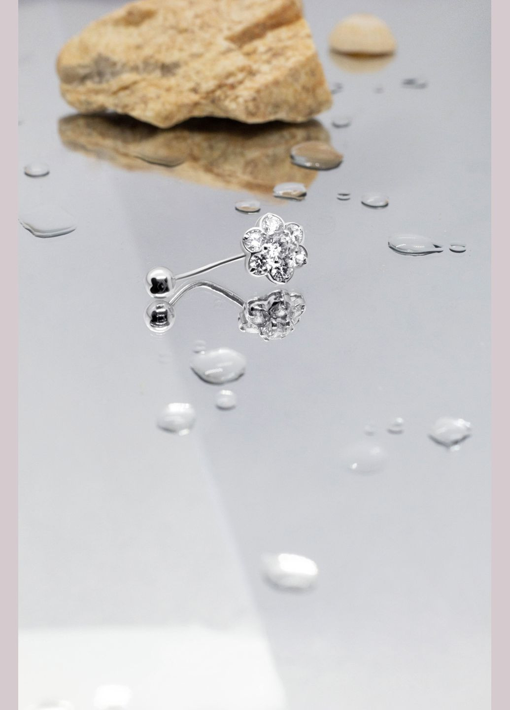 Серебряный пирсинг Цветок (6010) IRIJ (330784340)